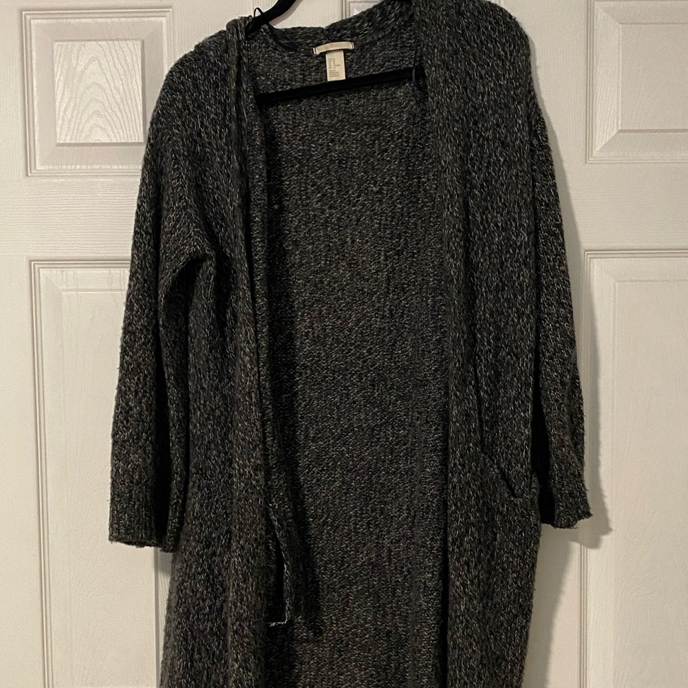 HM long dark grey cardigan